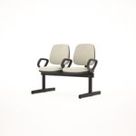 LongarinaJobcomBracos2LugaresAssentoCourinoBegeBaseMetalicaPreta54521