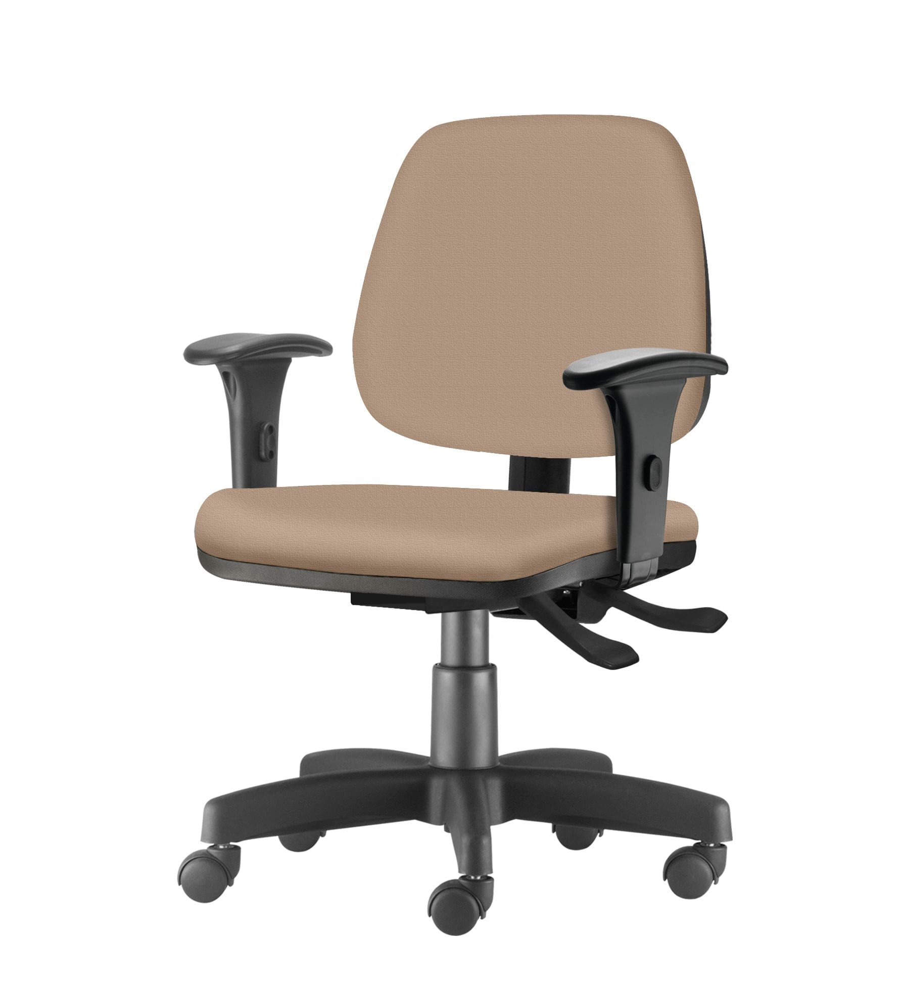 Cadeira-Job-com-Bracos-Assento-Courino-Bege-Base-Rodizio-Metalico-Preto---54601