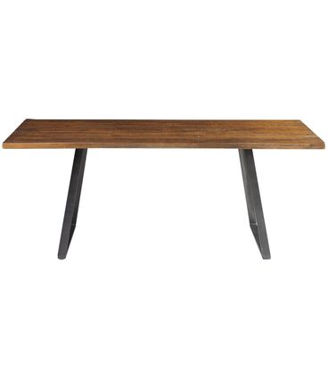 Mesa Jantar Boston Retangular Edge Rustic Brown Base Grafite 160cm - 47295