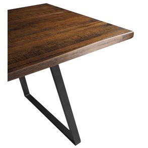 Mesa Jantar Boston Retangular Edge Rustic Brown Base Grafite 160cm - 47295