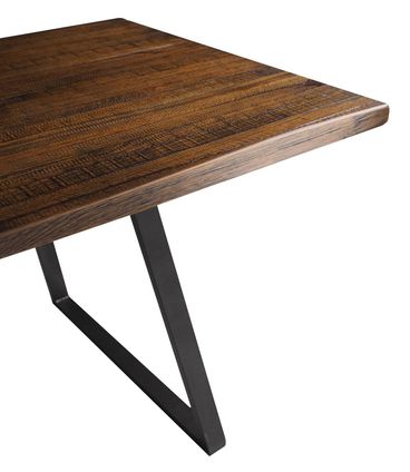 Mesa Jantar Boston Retangular Edge Rustic Brown Base Grafite 220cm - 45746