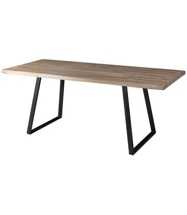 Mesa Jantar Boston Retangular Edge Driftwood Base Grafite 160cm - 54592