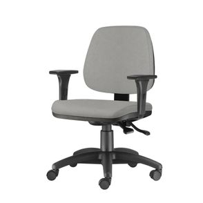 Cadeira Job com Bracos Assento Courino Cinza Claro Base Nylon Arcada - 54610