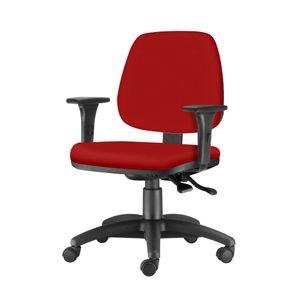 Cadeira Job com Bracos Assento Crepe Vermelho Base Nylon Arcada - 54611