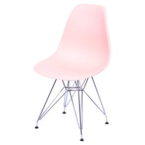 Cadeira Eames Polipropileno Salmao Base Cromada - 43033