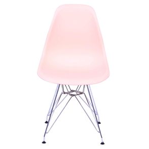 Cadeira Eames Polipropileno Salmao Base Cromada - 43033