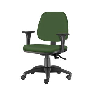 Cadeira Job com Bracos Assento Crepe Verde Base Nylon Arcada - 54613