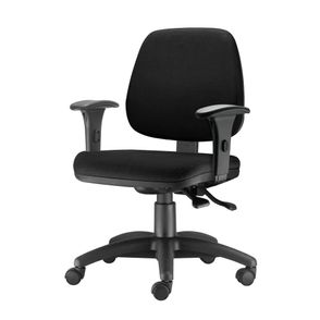 Cadeira Job com Bracos Semi Curvados Assento Crepe Preto Base Nylon Arcada - 54594