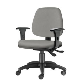 Cadeira Job com Bracos Semi Curvados Assento Crepe Cinza Claro Base Nylon Arcada - 54629