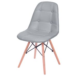 Cadeira Eames Botone Cinza Base Madeira - 53445