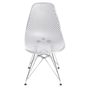 Cadeira Eames Furadinha cor Branco com Base Cromada - 54701