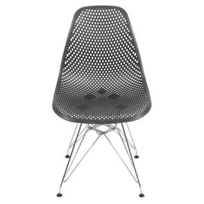 Cadeira Eames Furadinha cor Preto com Base Cromada - 54703