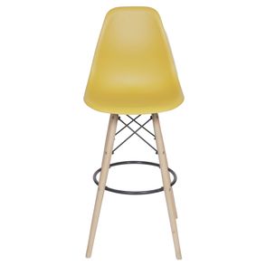 Banqueta Eames Polipropileno Acafrao Fosco Base Madeira - 54740