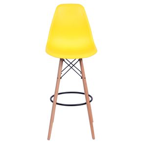 Banqueta Eames Polipropileno Amarelo Fosco Base Madeira - 54745