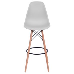 Banqueta Eames Polipropileno Cinza Fosco Base Madeira - 54756