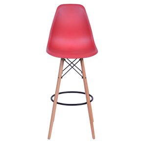 Banqueta Eames Polipropileno Vinho Fosco Base Madeira - 54788