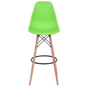 Banqueta Eames Polipropileno Verde Fosco Base Madeira - 54789