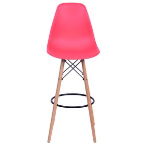 Banqueta Eames Polipropileno Vermelho Fosco Base Madeira - 54790