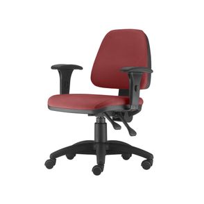 Cadeira Sky com Bracos Assento Courino Vermelho Base Nylon Arcada - 54798