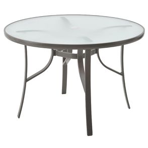 Mesa Jantar Botafogo Vidro Temperado Base Amêndoa 107cm - 54850