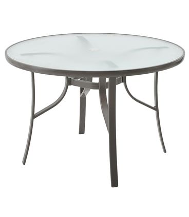 Mesa Jantar Botafogo Vidro Temperado Base Amêndoa 107cm - 54850