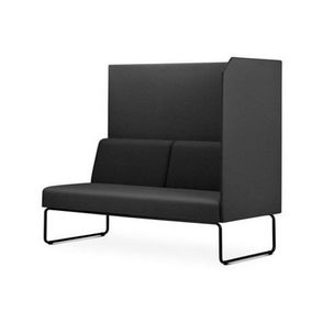 Sofa Privativo Pix com Lateral Esquerda Aberta Assento Courino Base Aco Preto - 54990