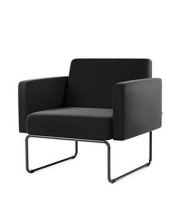 Poltrona Pix Assento Crepe Base Aco Preta - 55036