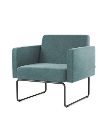 Poltrona Pix Assento Mescla Verde Base Aco Preto - 55045