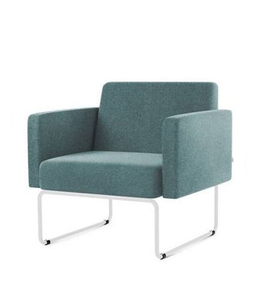 Poltrona Pix Assento Mescla Verde Base Aco Branco - 55046