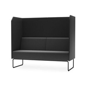 Sofa Privativo Pix com Divisoria e Assento Crepe Base Aco Preto - 55073