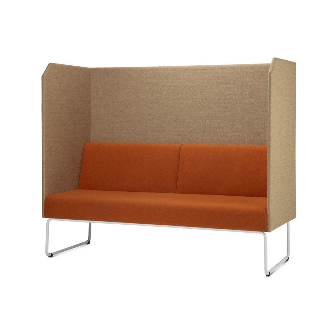 Sofa-Privativo-Pix-com-Divisoria-Crepe-Marrom-Claro-e-Assento-Crepe-Laranja-Base-Aco-Branco---55088