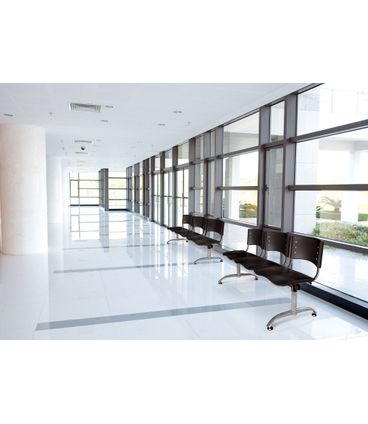 Longarina Iso com 4 Lugares Assento e Base Preta - 55248