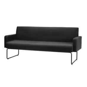 Sofa Pix com Bracos Assento Courino Base Aco Preto  - 55096