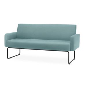 Sofa Pix com Bracos Assento Crepe Verde Agua Base Aco Preto - 55099