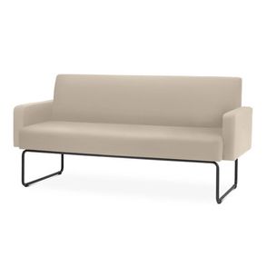 Sofa Pix com Bracos Assento Crepe Bege Base Aco Preto - 55104