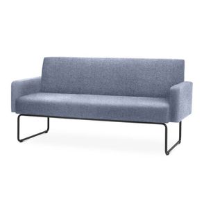 Sofa Pix com Bracos Assento Mescla Azul Base Aco Preto - 55106