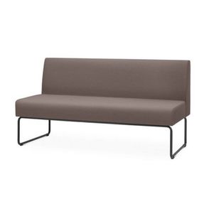 Sofa Pix Assento Courino Cinza Escuro Base Aco Preto - 55117