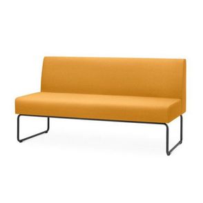 Sofa Pix Assento Crepe Mostarda Base Aco Preto - 55113