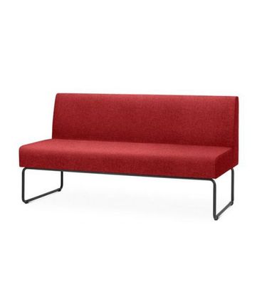 Sofa Pix Assento Mescla Vermelho Base Aco Preto - 55121