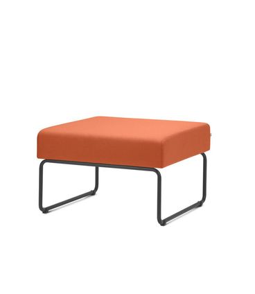 Pufe Modular Pix Assento Crepe Laranja Base Aco Preto - 55307