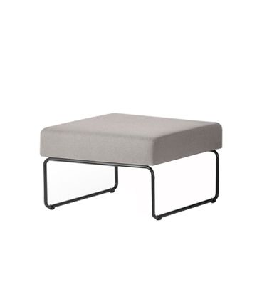 Pufe Modular Pix Assento Courino Cinza Claro Base Aco Preto - 55309