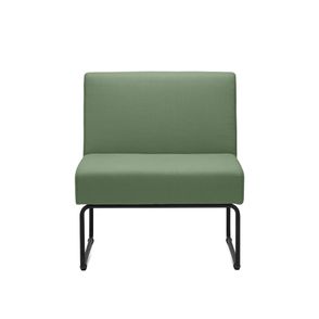Poltrona Modular Pix Assento Crepe Verde Escuro Base Aco Preto - 55297