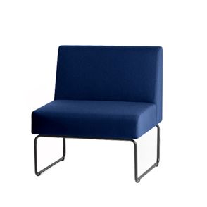 Poltrona Modular Pix Assento Crepe Azul Base Aco Preto - 55298