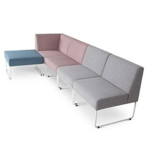 Poltrona Modular Pix Assento Crepe Azul Base Aco Preto - 55298