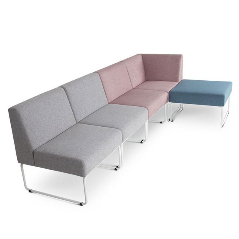 PoltronaModularPixcomBracoIndividualAssentoCrepeCinzaClaroBaseAcoBranco55335