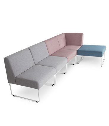 Poltrona Modular Pix com Braco Individual Assento Courino Cinza Claro Base Aco Branco - 55334