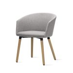 PoltronaPixAssentoMesclaCinzaClaroBaseFixaemMadeira55348