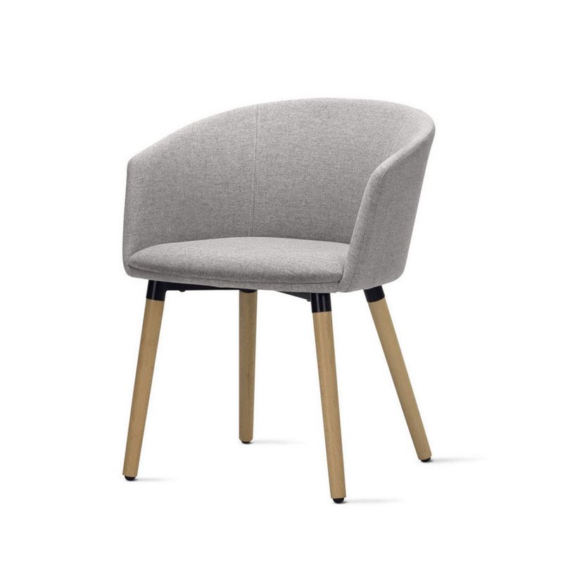 PoltronaPixAssentoMesclaCinzaClaroBaseFixaemMadeira55348