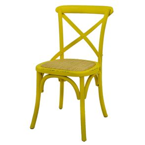 Cadeira Katrina Madeira Assento em Rattan cor Amarela - 55467