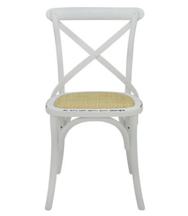 Cadeira Katrina Madeira Assento em Rattan cor Branca - 55469